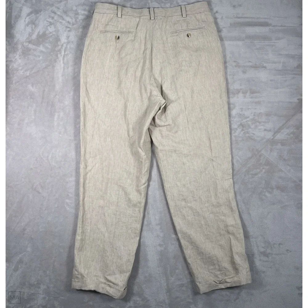 Jos. A. Bank Men's Pants Trousers 100% Linen Neutral Business Casual 36x30 Beige